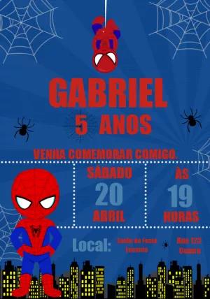 Convite Aniversário Homem Aranha Toy para Editar Online