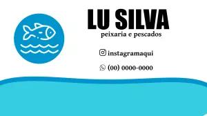 Cartão de Visita Peixaria com Logo de Peixe para Editar Online