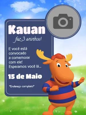 Convite de Aniversário Backyardigans com Foto para Editar Online