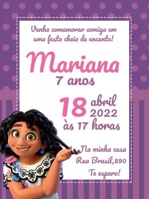 Convite Aniversário Encanto com Mirabel para Editar Online