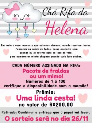 Convite Chá Rifa Chuva de Amor Menina para Editar Online