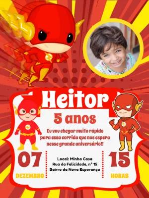 Convite de Aniversário Flash com Foto para Editar Online