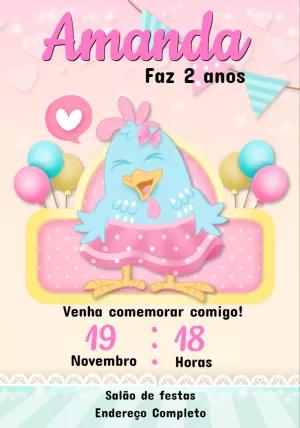Convite Aniversário Galinha Pintadinha Candy para Editar Online