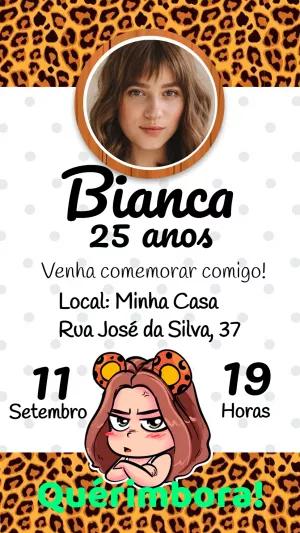 Convite Aniversário Oncinha com Foto para Editar Online