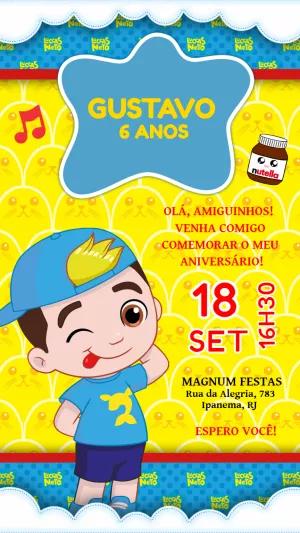 Convite Aniversário Luccas Neto para Editar Online