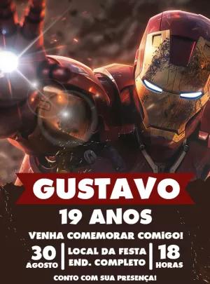 Convite de Aniversário Homem de Ferro para Editar Online