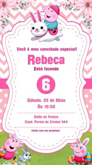 Convite de Aniversário Peppa Pig para Editar Online