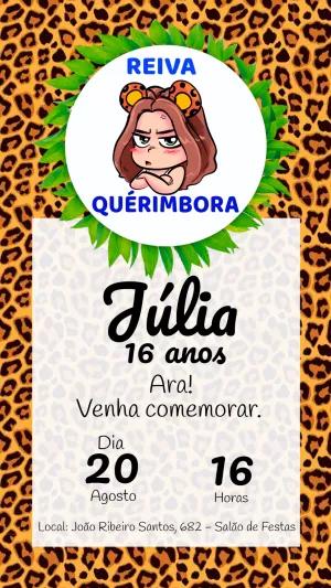 Convite Aniversário Juma Marruá com Foto para Editar Online