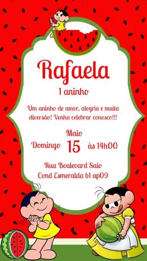Convite Aniversário Magali Melancia para Editar Online