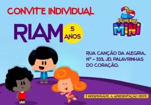 Convite Aniversário 3 Palavrinhas Mini para Editar Online
