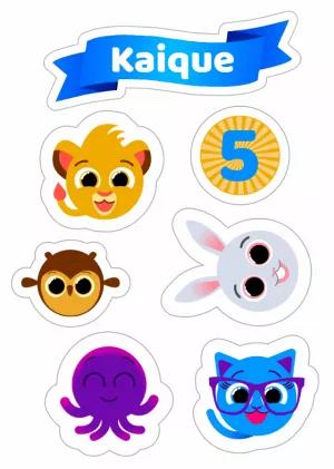 Topo de Bolo Bolofofos com Personagens para Editar Online