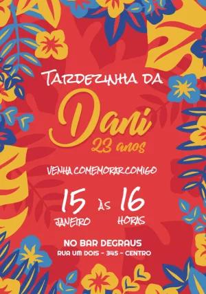 Convite de Aniversário Tardezinha Floral para Editar Online