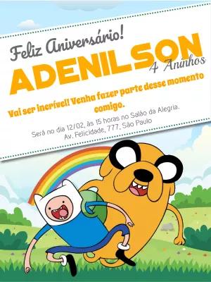 Convite Aniversário Hora da Aventura para Editar Online