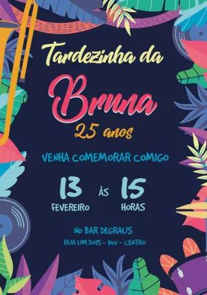 Convite Aniversário Tardezinha Tropical para Editar Online