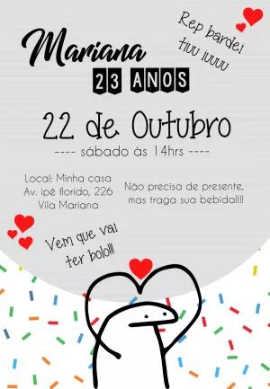 Convite de Aniversário Meme Flork para Editar Online