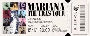 Convite Aniversário Ingresso Taylor Swift para Editar Online