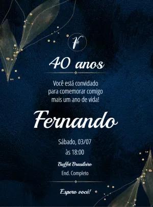 Convite Aniversário Masculino Moderno Azul para Editar Online