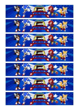 Rótulo de Garrafa Aniversário Sonic para Editar Online