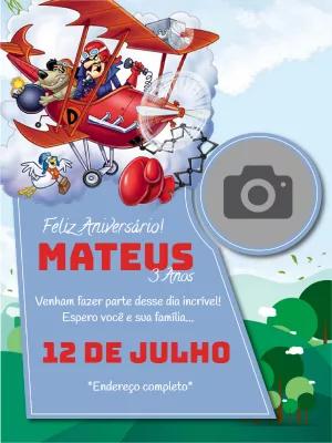 Convite Aniversário Corrida Maluca com Foto para Editar Online