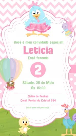 Convite Aniversário Galinha Pintadinha Candy para Editar Online