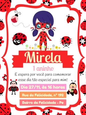 Convite de Aniversário Ladybug Miraculous para Editar Online