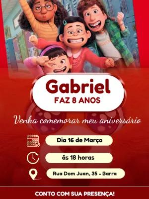 Convite Aniversário Red Crescer é uma Fera para Editar Online