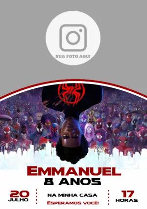 Convite Aniversário Homem Aranha com Foto para Editar Online