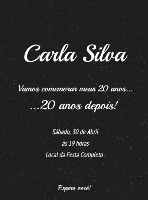 Convite de Aniversário Minimalista Estrelado para Editar Online