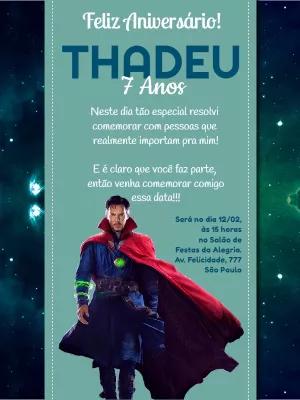 Convite Aniversário Doutor Estranho para Editar Online