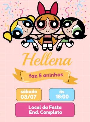 Convite Aniversário As Meninas Super Poderosas para Editar Online