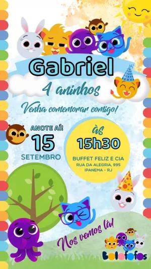 Convite de Aniversário Bolofofos para Editar Online