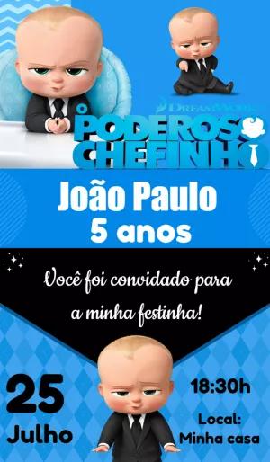 Convite Aniversário O Poderoso Chefinho para Editar Online