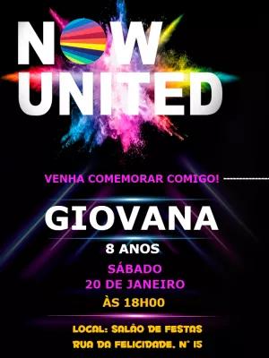 Convite de Aniversário Now United para Editar Online