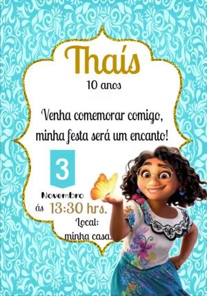 Convite Aniversário Encanto com Mirabel para Editar Online