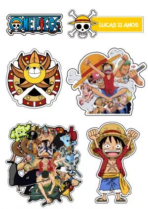 Topo de Bolo One Piece com Personagens para Editar Online