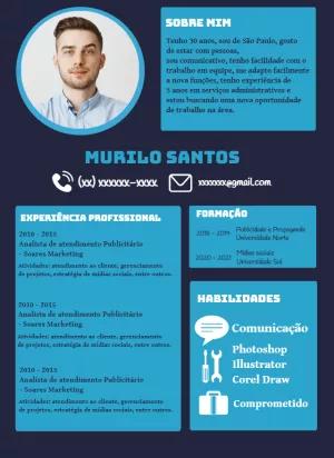 Modelo de Currículo Profissional com Foto para Editar Online
