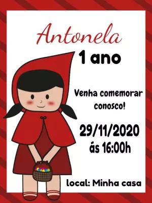 Convite de Aniversário Chapeuzinho Vermelho para Editar Online