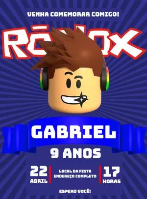 Convite de Aniversário Roblox com Avatar para Editar Online