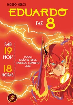 Convite de Aniversário The Flash para Editar Online Grátis