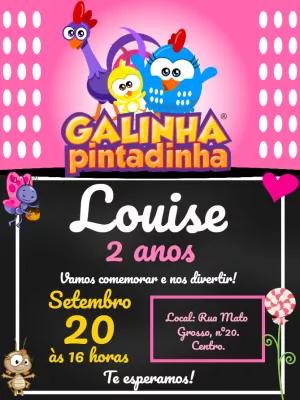Convite Aniversário Galinha Pintadinha para Editar Online