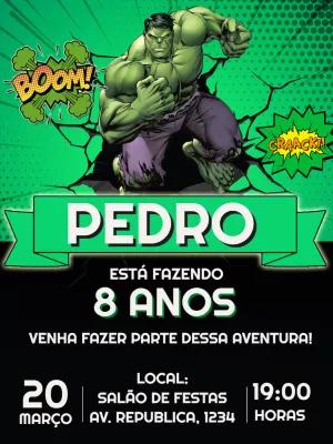 Convite de Aniversário do Incrível Hulk para Editar Online