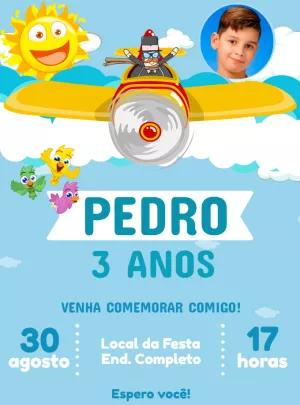 Convite Aniversário Mundo Bita com Foto para Editar Online