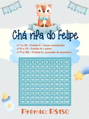 Chá Rifa de Fraldas Cervinho Aquarela para Editar Online