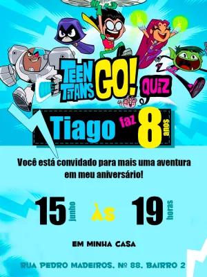 Convite de Aniversário Jovens Titãs em Ação para Editar Online