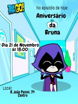 Convite Aniversário Ravena Jovens Titãs para Editar Online