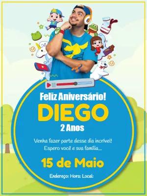 Convite de Aniversário Luccas Neto para Editar Online