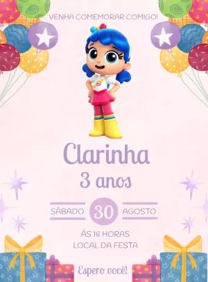 Convite Aniversário Vera e o Reino do Arco-Íris para Editar