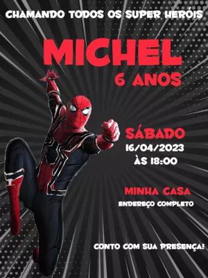 Convite Aniversário Homem Aranha para Editar Online