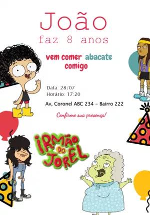 Convite de Aniversário Irmão do Jorel para Editar Online