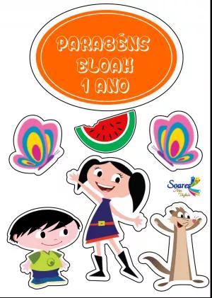 Topo de Bolo Aniversário Show da Luna para Editar Online